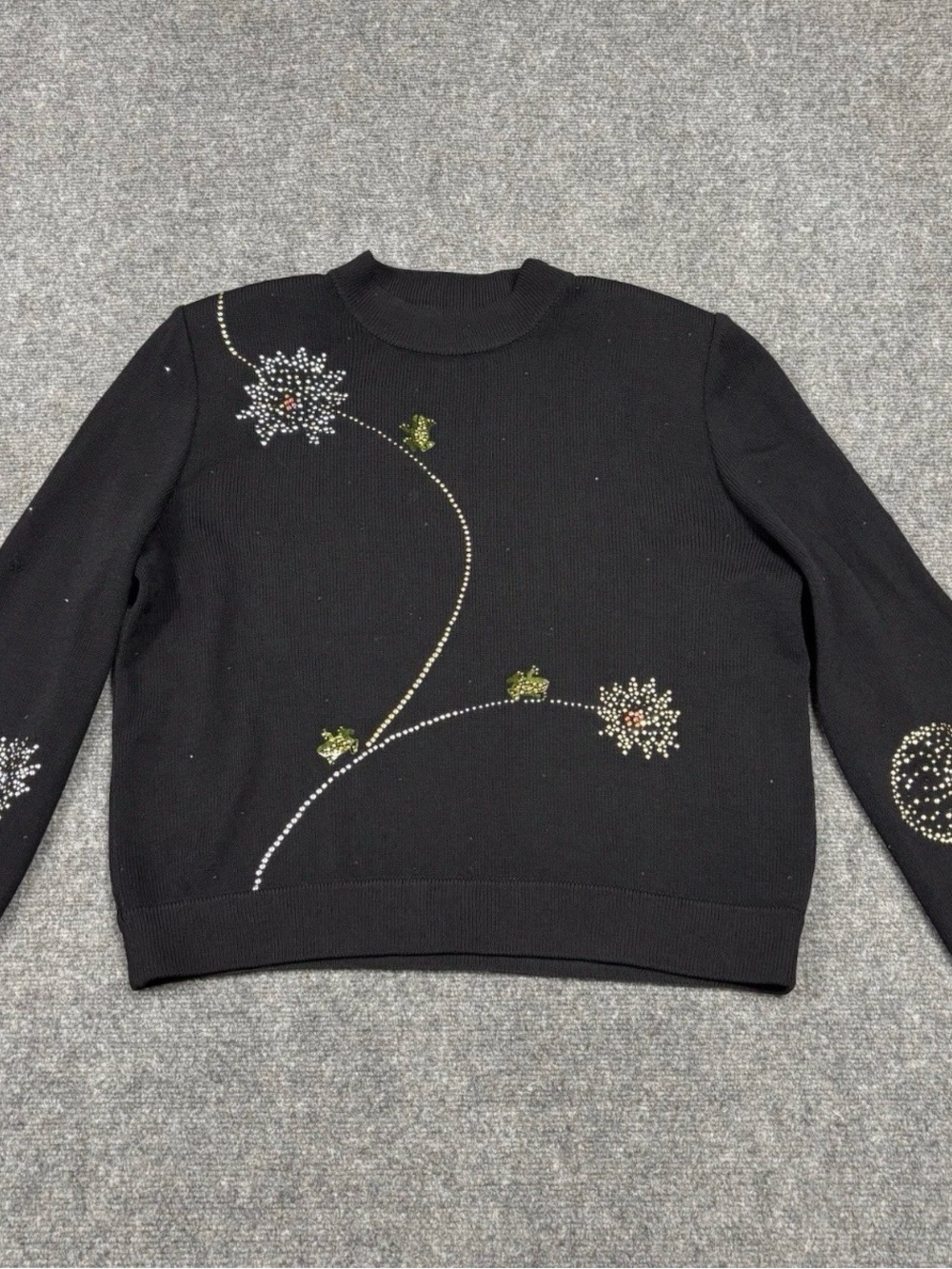 St John Evening Black Design Sweater Sz L